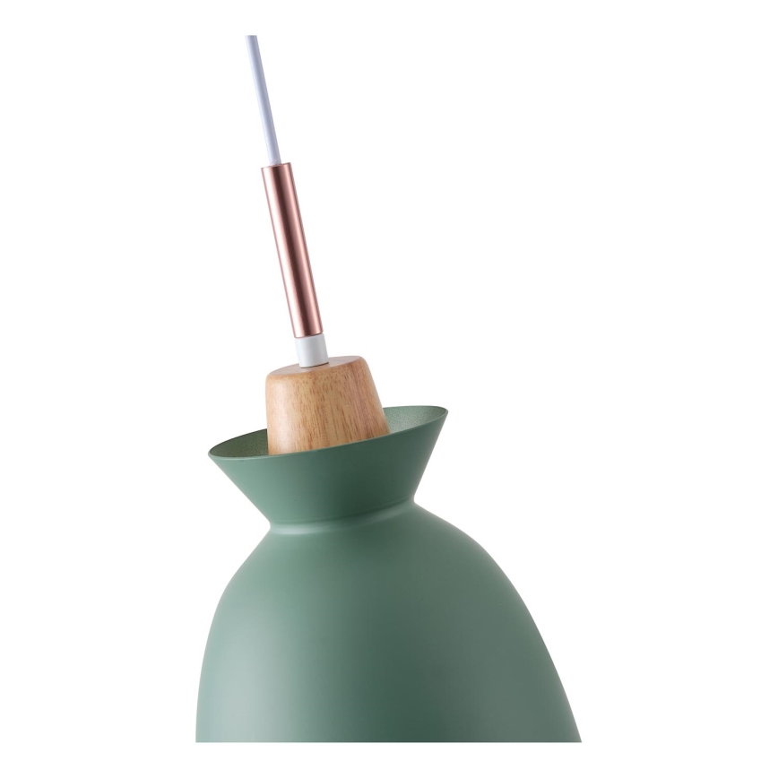 Luster na sajli SIMPLO 1xE27/15W/230V, zelena, prečnik 19,5 cm