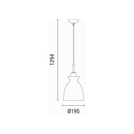 Luster na sajli SIMPLO 1xE27/15W/230V, zelena, prečnik 19,5 cm