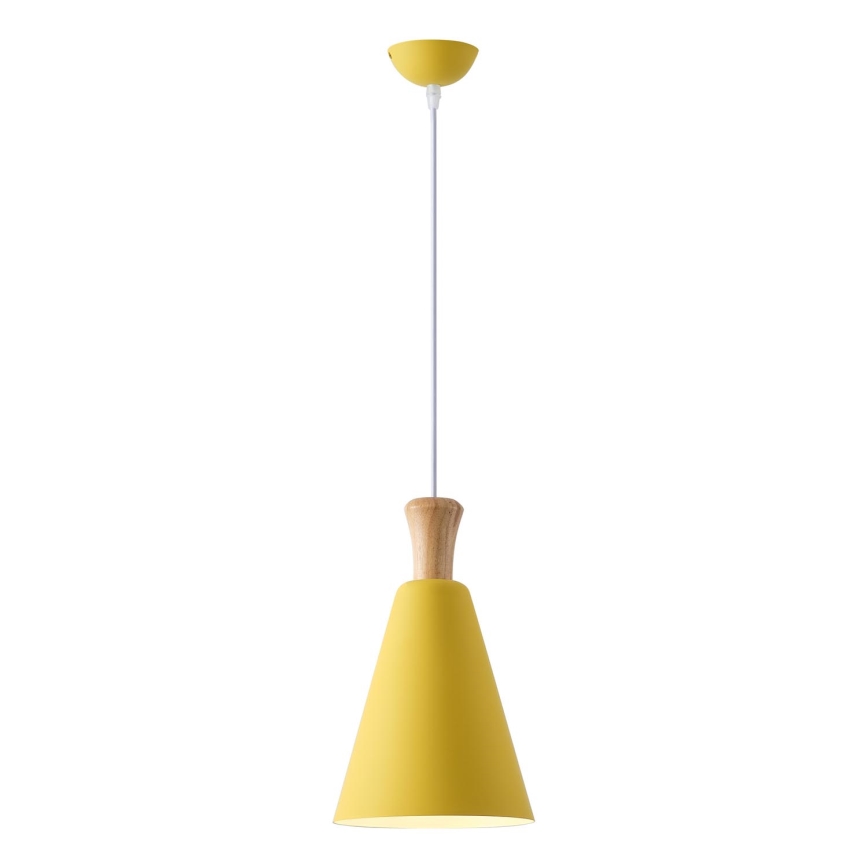 Luster na sajli SIMPLO 1xE27/15W/230V žute boje, prečnika 20 cm