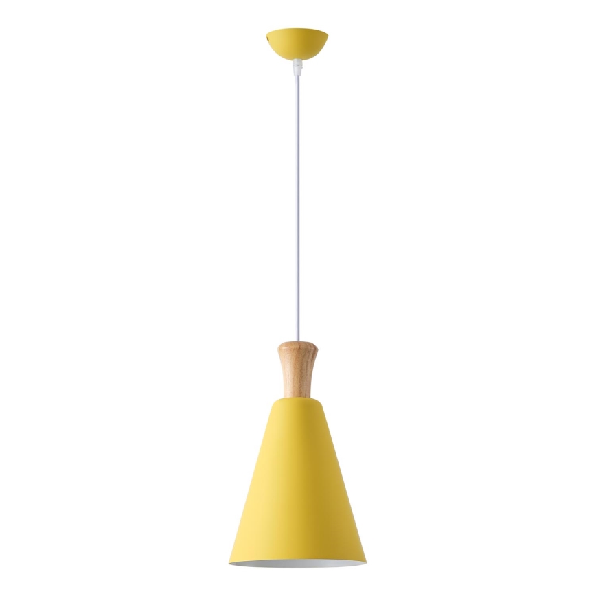 Luster na sajli SIMPLO 1xE27/15W/230V žute boje, prečnika 20 cm