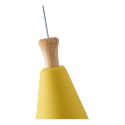 Luster na sajli SIMPLO 1xE27/15W/230V žute boje, prečnika 20 cm