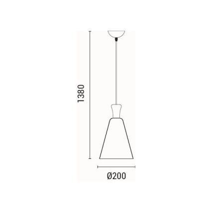 Luster na sajli SIMPLO 1xE27/15W/230V žute boje, prečnika 20 cm