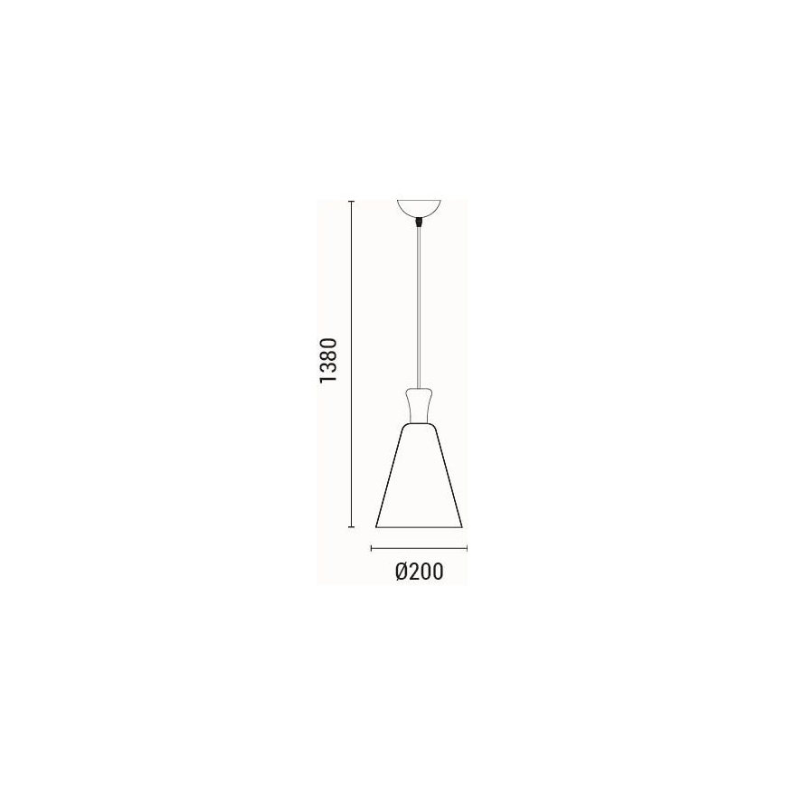 Luster na sajli SIMPLO 1xE27/15W/230V žute boje, prečnika 20 cm