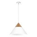 Luster na sajli SINGLE 1xE27/15W/230V bela/buk