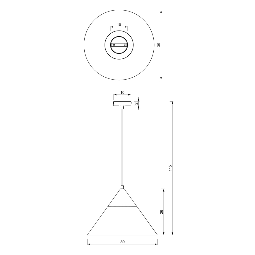 Luster na sajli SINGLE 1xE27/15W/230V mesing/buk