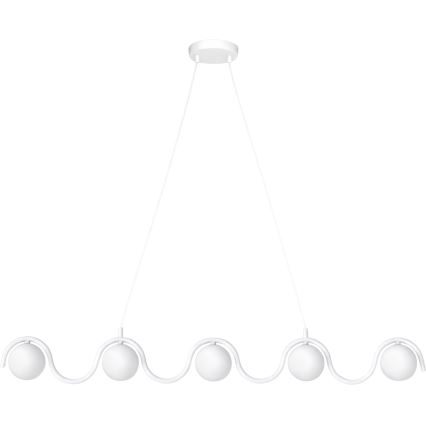 Luster na sajli SINUS 5xG9/8W/230V bela