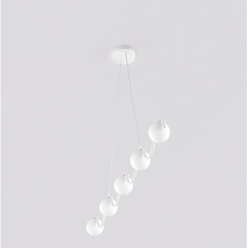 Luster na sajli SINUS 5xG9/8W/230V bela