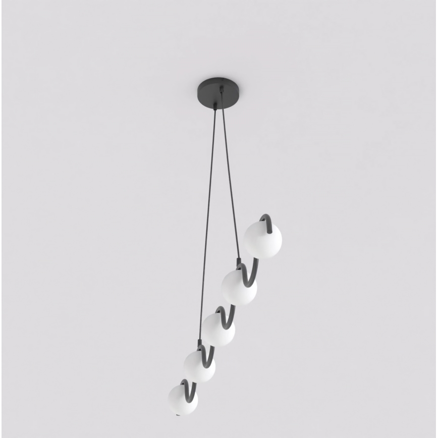 Luster na sajli SINUS 5xG9/8W/230V crna