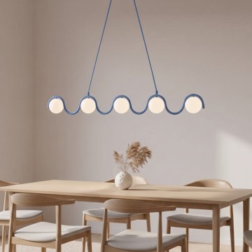 Luster na sajli SINUS 5xG9/8W/230V plavi