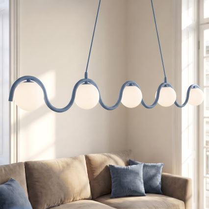 Luster na sajli SINUS 5xG9/8W/230V plavi