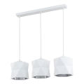 Luster na sajli SIRO 3xE27/15W/230V bela/srebrna