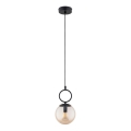 Luster na sajli SITRO 1xE14/10W/230V crna/zadimljeno bež