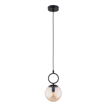 Luster na sajli SITRO 1xE14/10W/230V crna/zadimljeno bež