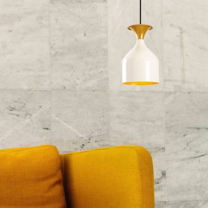 Luster na sajli SIVANI 1xE27/40W/230V bela/bakarna