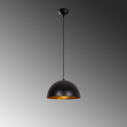 Luster na sajli SIVANI 1xE27/40W/230V pr. 30 cm crna/bakarna
