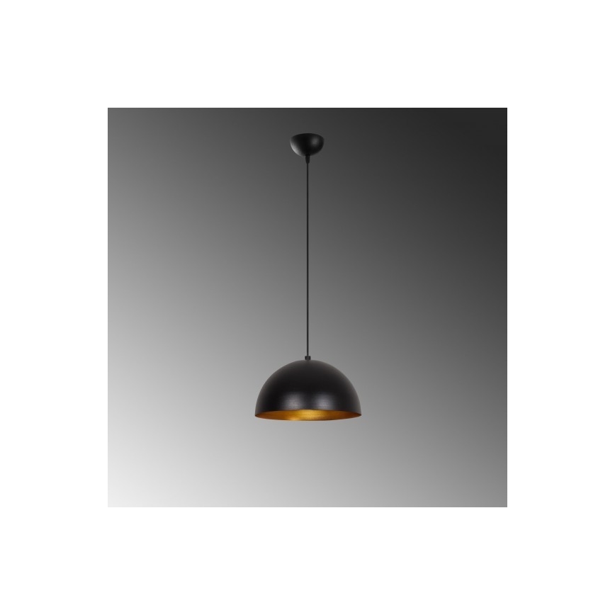 Luster na sajli SIVANI 1xE27/40W/230V pr. 30 cm crna/bakarna