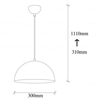 Luster na sajli SIVANI 1xE27/40W/230V pr. 30 cm crna/bakarna