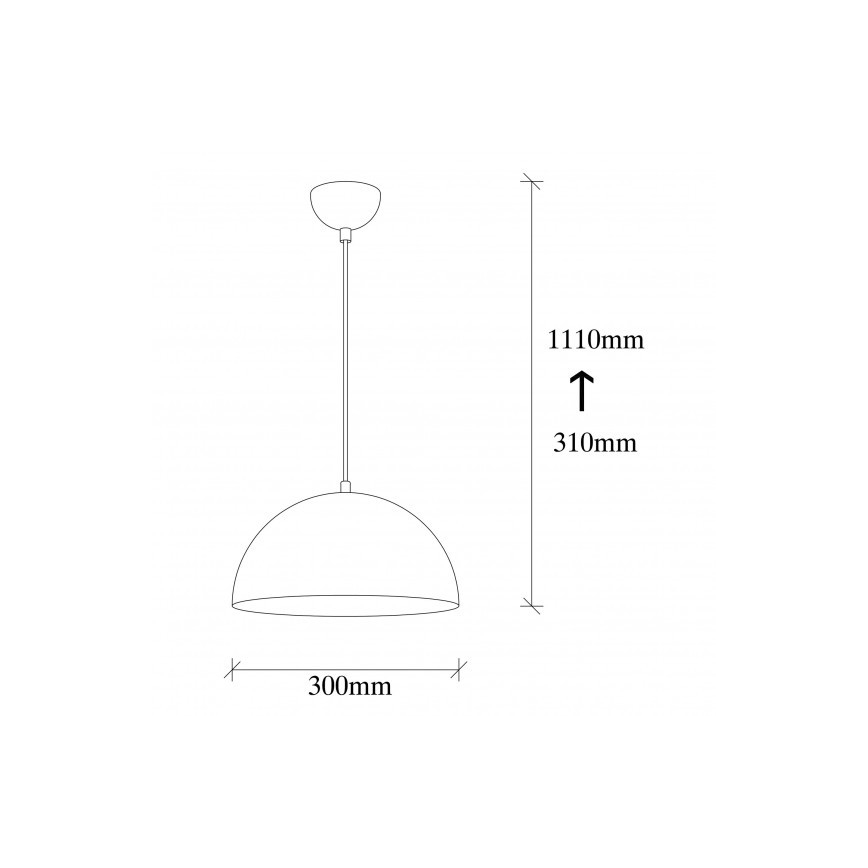 Luster na sajli SIVANI 1xE27/40W/230V pr. 30 cm crna/bakarna
