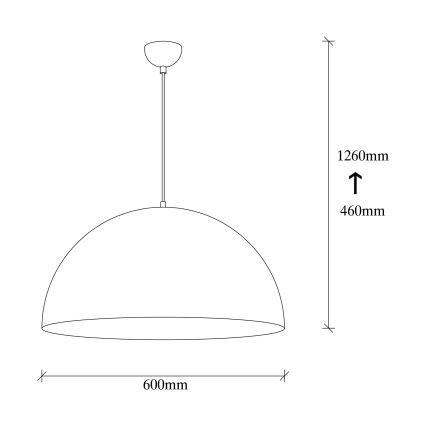Luster na sajli SIVANI 1xE27/40W/230V prečnik 60 cm crna/bakarna