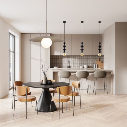 Luster na sajli SLATE 1xE27/15W/230V, prečnik 65 cm, bež