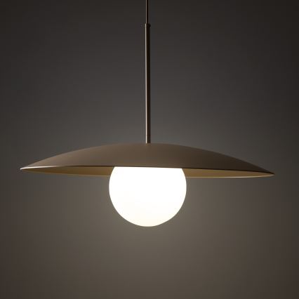 Luster na sajli SLATE 1xE27/15W/230V, prečnik 65 cm, bež