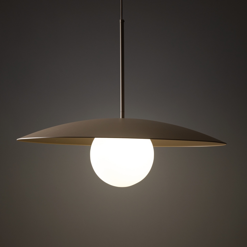Luster na sajli SLATE 1xE27/15W/230V, prečnik 65 cm, bež