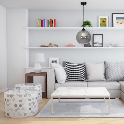 Luster na sajli SOFIA 1xE27/60W/230V crne boje