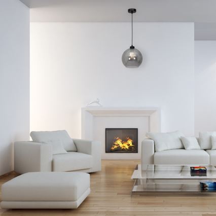 Luster na sajli SOFIA 1xE27/60W/230V crne boje