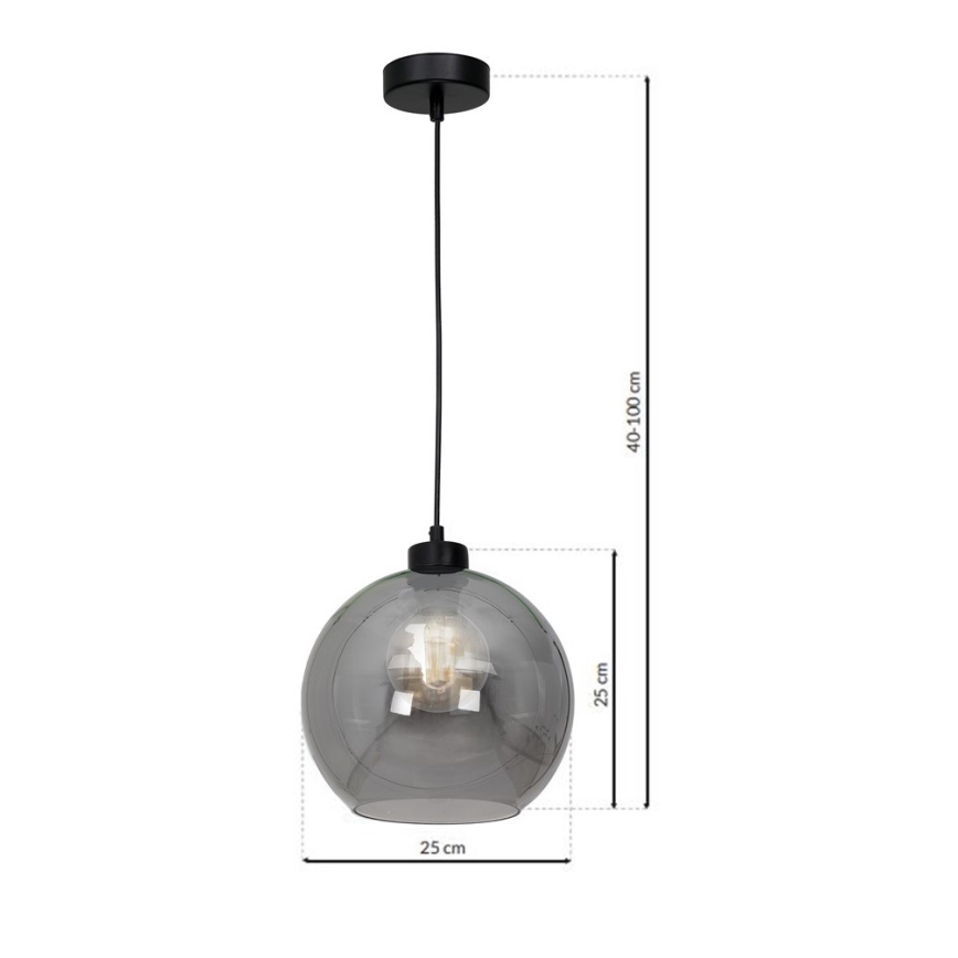 Luster na sajli SOFIA 1xE27/60W/230V crne boje