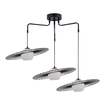 Luster na sajli SOL 3xE27/60W/230V crne boje