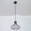Luster na sajli SOLANO 1xE27/15W/230V crna/sjajni hrom