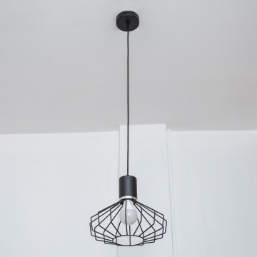 Luster na sajli SOLANO 1xE27/15W/230V crna/sjajni hrom