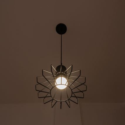 Luster na sajli SOLANO 1xE27/15W/230V crna/sjajni hrom