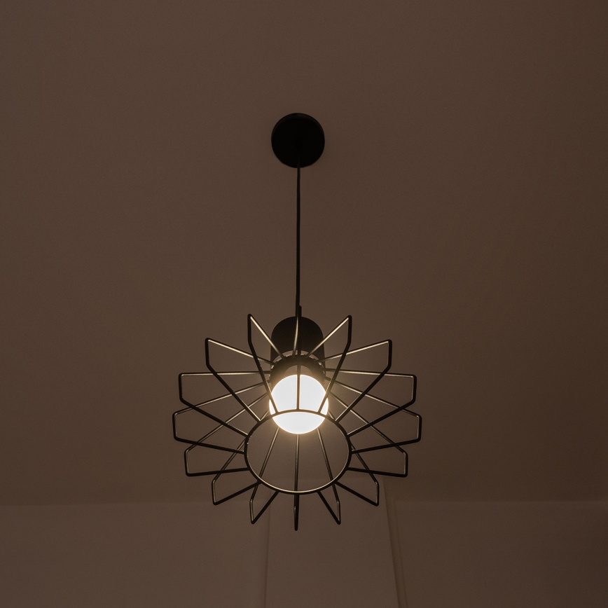 Luster na sajli SOLANO 1xE27/15W/230V crna/sjajni hrom