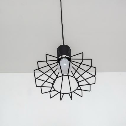 Luster na sajli SOLANO 1xE27/15W/230V crna/sjajni hrom