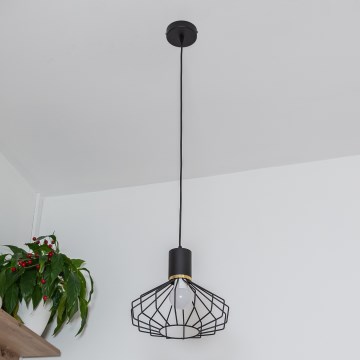 Luster na sajli SOLANO 1xE27/15W/230V crna/zlatna