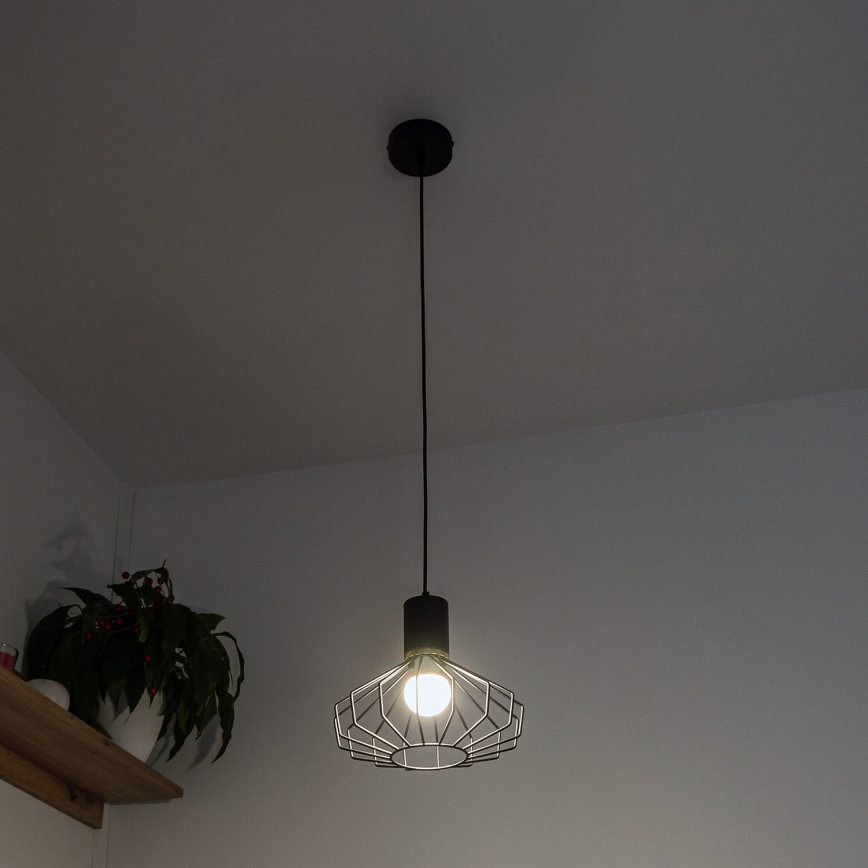 Luster na sajli SOLANO 1xE27/15W/230V crna/zlatna