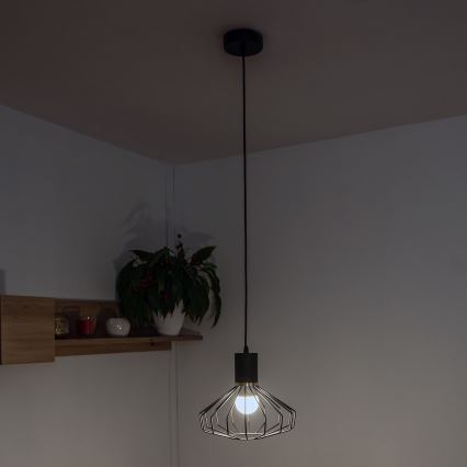 Luster na sajli SOLANO 1xE27/15W/230V crna/zlatna
