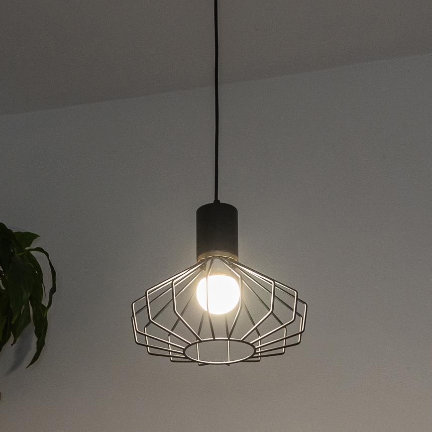 Luster na sajli SOLANO 1xE27/15W/230V crna/zlatna