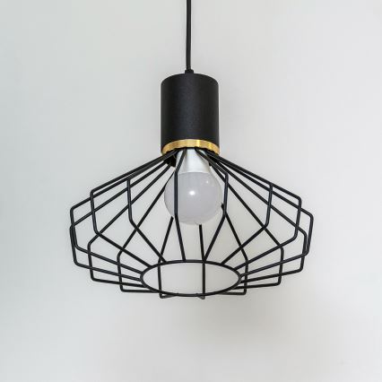 Luster na sajli SOLANO 1xE27/15W/230V crna/zlatna