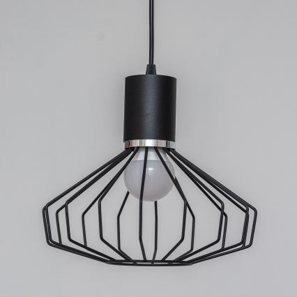 Luster na sajli SOLANO 3xE27/15W/230V crna/sjajni hrom