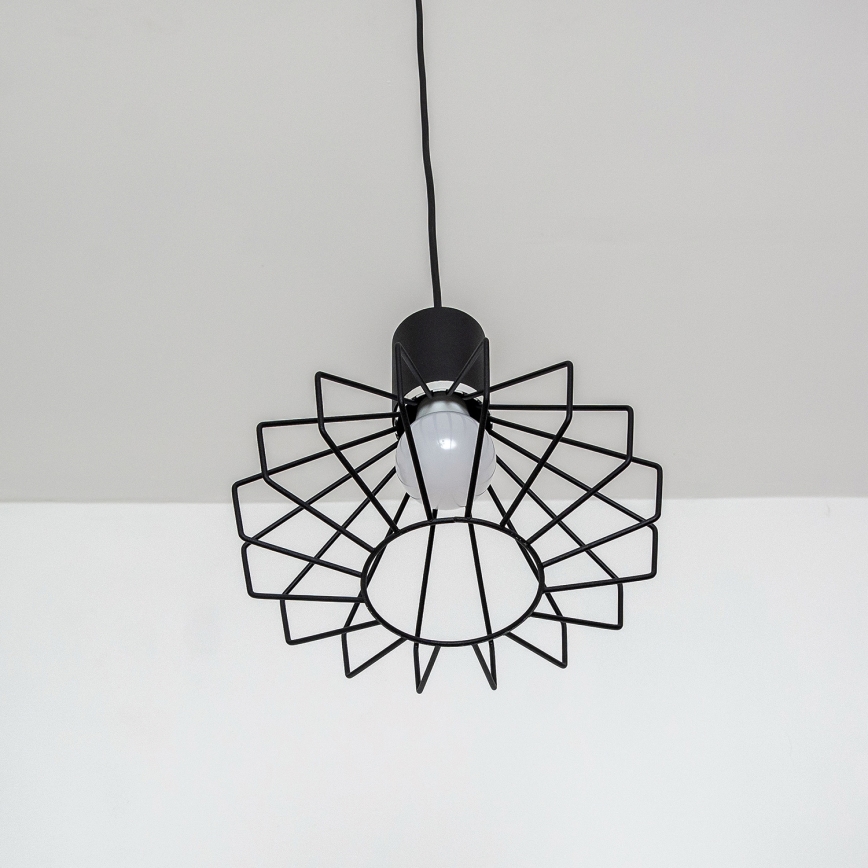 Luster na sajli SOLANO 3xE27/15W/230V crna/sjajni hrom