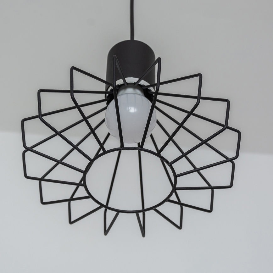 Luster na sajli SOLANO 3xE27/15W/230V crna/sjajni hrom