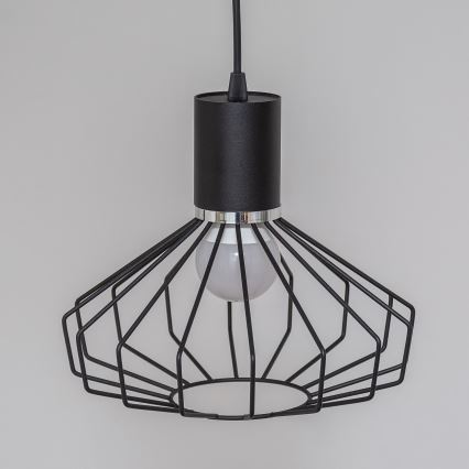 Luster na sajli SOLANO 3xE27/15W/230V crna/sjajni hrom