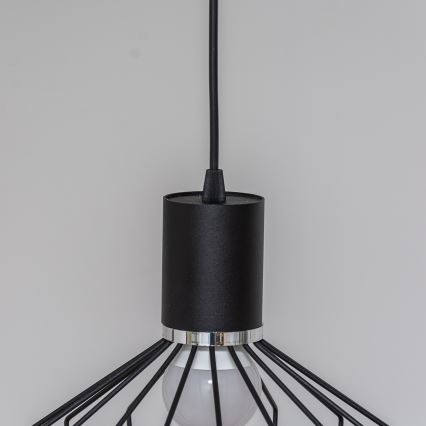 Luster na sajli SOLANO 3xE27/15W/230V crna/sjajni hrom