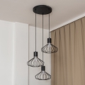 Luster na sajli SOLANO 3xE27/15W/230V crna/sjajni hrom
