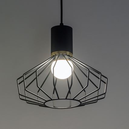 Luster na sajli SOLANO 3xE27/15W/230V crna/zlatna