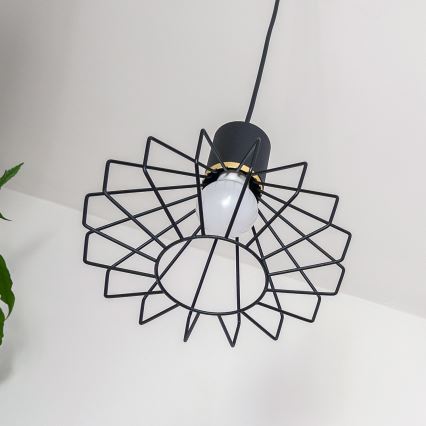 Luster na sajli SOLANO 3xE27/15W/230V crna/zlatna