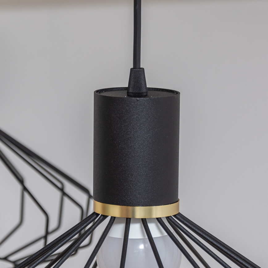 Luster na sajli SOLANO 3xE27/15W/230V crna/zlatna