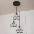 Luster na sajli SOLANO 3xE27/15W/230V crna/zlatna